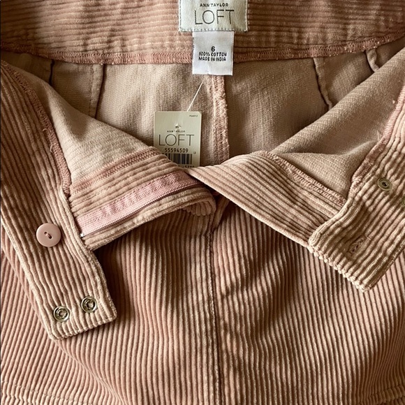 NWT Loft Pink Pleated Corduroy Skirt Size 6 - Picture 6 of 6